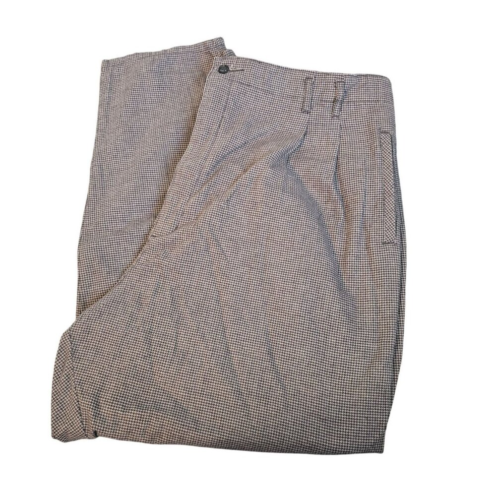 Dockers Womans Pants Plaid Grey Black Houndstooth Pleated Size 26 JJ3855